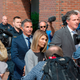 Lori Loughlin and husband Mossimo Giannulli exit a Boston federal courthouse after a pretrial hearing last year.